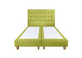 Pat matrimonial, Stockholm, Buttons E, 140x200 cm, saltea tip Pocket, topper memory, Verde