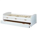Pat multifunctional pentru o persoana, 90x200 cm, Ulli, Inter Link, lemn, alb