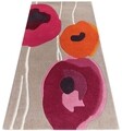 Covor Poppies Bedora, 80x150 cm, 100% lana, rosu, finisat manual