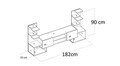 Comoda TV OCEANS, Gauge Concept, 182x33x90 cm, PAL, tec/alb