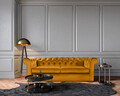 Canapea Oxford Chesterfield, 93x183x75 cm, 2 locuri, Mustard