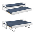 Pat multifunctional pentru o persoana, 90x200 cm, Vindas, Inter Link, lemn, alb