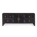 Comoda TV cu 5 sertare, Pechino Black, Bizzotto, 130x24x50 cm, MDF