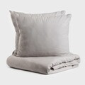 Lenjerie de pat King Size, Gossy, Homla, 3 piese, 200x220 cm, bumbac, gri