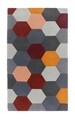 Covor Homeycomb Bedora,  100x200 cm, 100% lana, multicolor, finisat manual