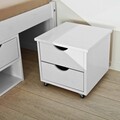 Pat multifunctional dublu, 140x200 cm, Till, Inter Link, 2 noptiere incluse, sertare si spatiu de depozitare, lemn, alb