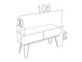 Comoda TV Mingitav Illia No.1, 106 x 30 x 48 cm, PAL/metal, negru