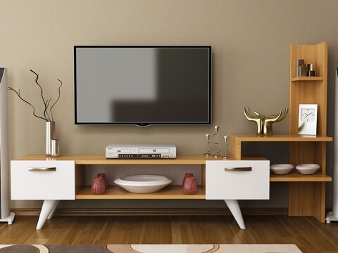 Comoda TV SENSING, Gauge Concept, 150x33x90 cm, PAL, tec/alb