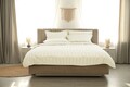 Lenjerie de pat, 2 persoane, 100% Bambus, 6 piese, 200x220 cm, Ivory