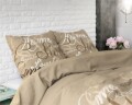 Lenjerie de pat dubla Royal Luxury Taupe, Royal Textile, 3 piese, 200 x 220 cm, 100% bumbac, multicolora