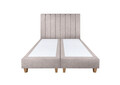 Pat matrimonial, Stockholm, Lines E, 140x200 cm, saltea tip Pocket, topper memory, Taupe