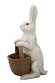 Decoratiune Rabbit with Basket, Hermann Bauer, polirasina, alb/maro