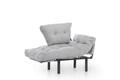 Fotoliu extensibil Nitta Single, Futon,135x70 cm,metal, gri