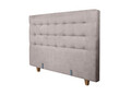 Pat matrimonial, Stockholm, Buttons E, 160x200 cm, saltea tip Pocket, topper memory, Taupe