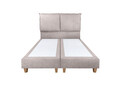 Pat matrimonial, Stockholm, Pillows E, 180x200 cm, saltea tip Pocket, topper memory, Taupe