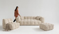 Pouf Bellezza 90x90x43 cm, Bej sand