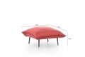 Taburet Aspen, Futon, 75x75x40 cm, metal, rosu tile