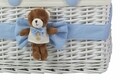 Cos S Blue Bear, Bedora, salcie/material textil, alb/bleu