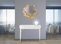 Consola Luxy, Mauro Ferretti, 100 x 40 x 79  cm, lemn de pin/fier, alb/auriu