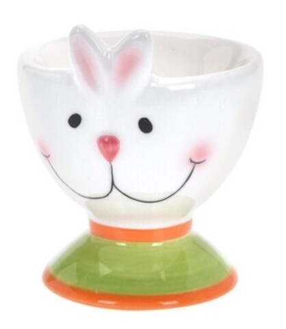 Suport pentru ou White Bunny, 6x7 cm, dolomita, multicolor