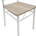 Set dining/bucatarie Roza Pakoworld, masa cu 4 scaune, 120x70x75 cm, MDF laminat/otel, natural/alb lucios