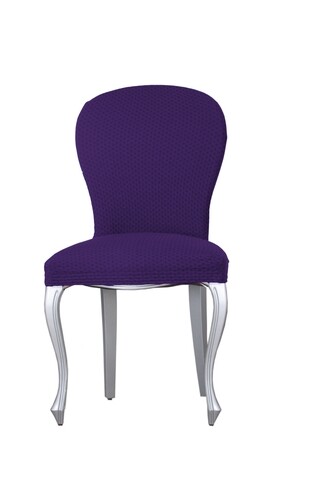 Set 2 huse scaun elastice bi-stretch, Sucre, inaltime spatar pana la 55 cm, mov C/2