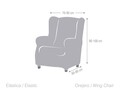 Husa fotoliu elastica bi-stretch, Arion, wing chair, gri C/6