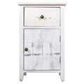 Comoda cu 1 sertar si 1 usa Creaciones Meng, 35x25x55 cm, lemn de paulownia, antique white