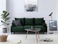 Canapea extensibila, Lilas, Mazzini Sofas, 3 locuri, cu lada de depozitare, 215x94x90 cm, catifea, verde bottle