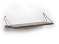 Raft de perete Rafevi Altai, 60 x 18 x 12.5 cm, PAL/metal, walnut/chrome