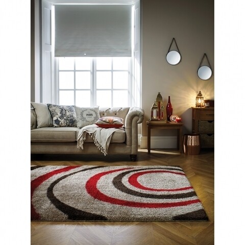 Covor Grande Droplet, Flair Rugs, 120 x 170 cm, 100% polipropilena, rosu/maro