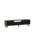 Comoda TV Cavelli, Arnetti, 150 x 31.3 x 45 cm, walnut/negru