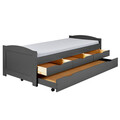 Pat multifunctional pentru o persoana, 90x200 cm, Lena 10C, Inter Link, lemn, gri