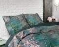 Lenjerie de pat dubla Tiran Flower Green, Dreamhouse, 3 piese, 200x220 cm, 100% bumbac, multicolora