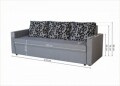 Canapea Extensibila Firenze Grey Black Flower 218x85x85 cm + lada de depozitare