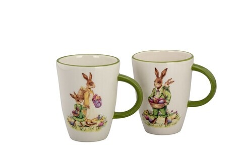 Set 2 cani Rabbit, Hermann Bauer, portelan, multicolor