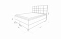 Pat matrimonial, Stockholm, Dots E, 160x200 cm, saltea tip Pocket, topper memory, Turcoaz