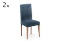 Set 2 huse scaun elastice bi-stretch, Premium Roc, inaltime spatar pana la 60 cm, albastru C/3