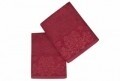 Set 2 prosoape de baie Saltanat Garnet, Soft Kiss, 50 x 90 cm, 100% bumbac, rosu