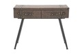 Consola Travel, Mauro Ferretti, 90 x 40 x 80 cm, fier/MDF/piele ecologica, maro