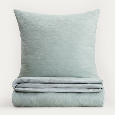 Lenjerie de pat King Size, Riva, Homla, 200x220 cm, 3 piese, microfibra din poliester, verde fistic