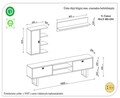 Mobilier living Raffline, 3 corpuri, 180x29.5x110.5 cm, PAL , alb