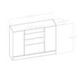 Dulap de bucatarie YAGMUR1, Gauge Concept, 120x29.6x90 cm, PAL, alb