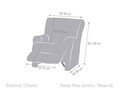 Husa fotoliu cu recliner elastica bi-stretch, Arion, albastru C/3