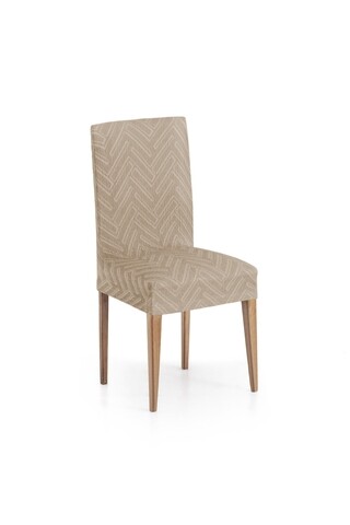 Set 2 huse scaun elastice bi-stretch, Argos, inaltime spatar pana la 55 cm, bej C/1