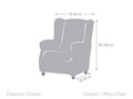 Husa fotoliu elastica bi-stretch, Dorian, wing chair, gri C/6