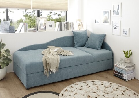 Canapea divan, Laura Denim, 75 x 95 x 201 cm, Albastru Denim