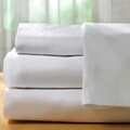 Lenjerie de pat pentru doua persoane, Boutique Percale, 4 piese, policoton, TC 200, 130 gr/mp, alb