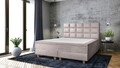 Pat matrimonial, Stockholm, Cubic E, 180x200 cm, saltea tip Pocket, topper memory, Taupe