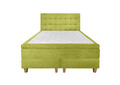 Pat matrimonial, Stockholm, Buttons E, 160x200 cm, saltea tip Pocket, topper memory, Verde